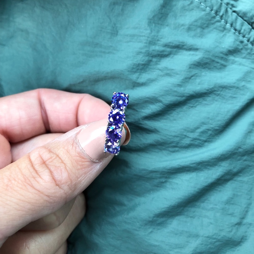 🔮💎 Purple drop top belly button ring